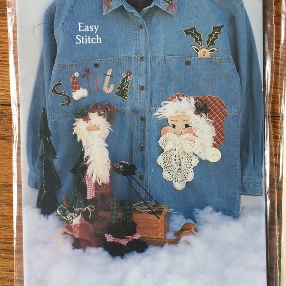 Lot of 10 Crafts Sewing Applique Christmas Santa Snowman Angel Patterns 1990's - Picture 10 of 11